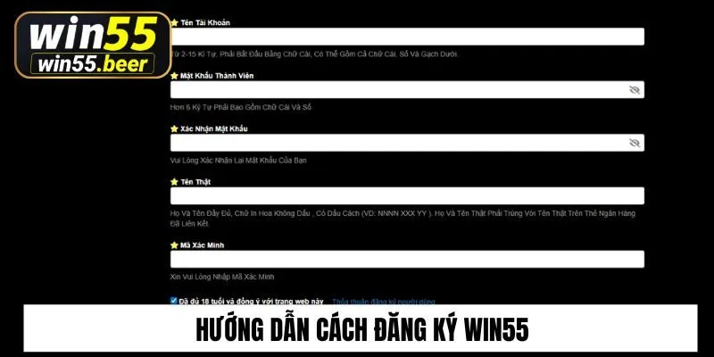 Hướng dẫn cách đăng ký Win55