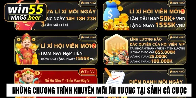 Những chương trình khuyến mãi ấn tượng tại sảnh cá cược