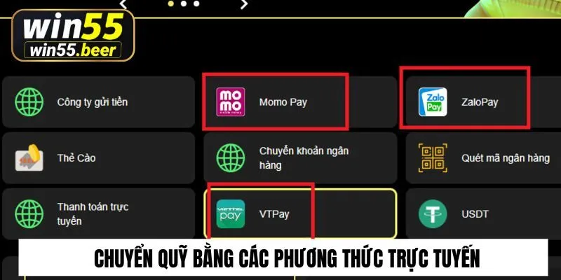 Hướng dẫn chuyển quỹ bằng các phương thức trực tuyến